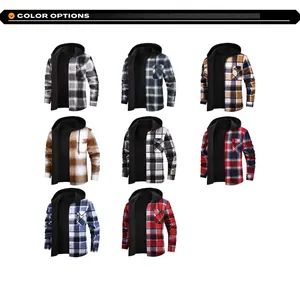 Plusieurs options de couleurs pour chemises à capuche en flanelle pour hommes