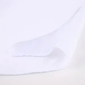 Premium white French cuff long sleeve shirt for men with high-quality cotton fabric texture