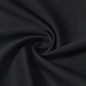 Detail view of black stretch fabric for men's professional non-iron business shirts