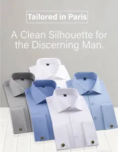 Détail de chemises à poignets mousquetaires élégants pour hommes en plusieurs coloris