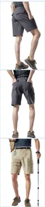 Multiple views of quick-dry outdoor hiking cargo shorts with belt and pockets