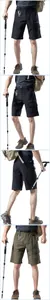 Men's outdoor quick-dry hiking shorts with multi-pockets in black and army green colors