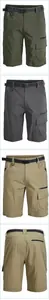 Men's outdoor quick-dry hiking shorts featuring multi-pockets and belt in three colors