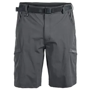 Men's high-quality multi-pocket quick-dry cargo shorts in dark grey with adjustable belt