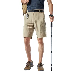 Men's outdoor hiking quick-dry cargo shorts with belt for camping trekking US size