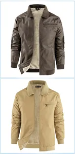 Herren Detroit-Canvasjacke mit Sherpa-Futter in Dunkelbraun und Khaki-Varianten