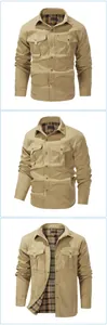 Vues détaillées d'une veste décontractée pour hommes avec doublure en flanelle
