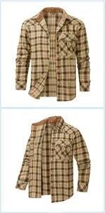Vintage-Western-Karohemd aus Flanell für Herren mit Perlmuttknöpfen und Cordkragen
