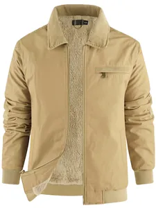 Herren Detroit-Jacke aus Baumwoll-Canvas mit warmem Fleece-Futter und Reverskragen