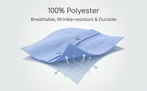 Gros plan montrant la texture respirante d'une chemise bleue pour homme aspect lin