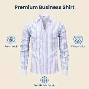 Dettaglio camicia business con tessuto traspirante e colletto Windsor sempre perfetto.