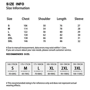 Detailed size chart for red soccer jersey including chest, shoulder, and length specs