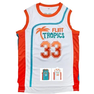 Retro Flint Tropics basketball jersey featuring embroidered team logo and number 33 design