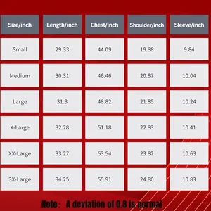 Tableau détaillé des tailles pour maillot de baseball vintage de film en pouces guide