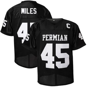 Professional black #45 Permian football jersey for men, showing front and back view details
