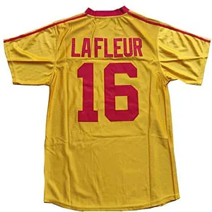 Maglia da football gialla dal film Dodgeball con numero 16 rosso e nome La Fleur sul retro.