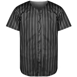 Maglia da Baseball da Uomo Abbottonata Manica Corta Scollo a V Athletic Training Top Tinta Unita Poliestere Ricamato Sportswear Top