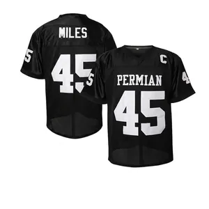 Men's American Football Jersey Permian 45 Miles Mesh Breathable Embroidered Hip Hop Sportswear Top