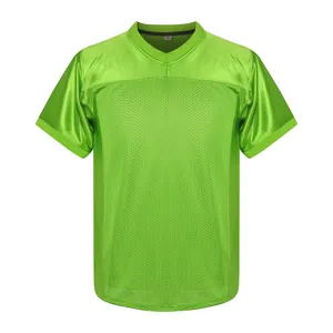 Maglia da football americano verde lime con scollo a V e inserti in mesh traspirante