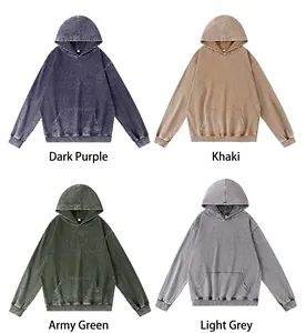 Sweats à capuche oversize vintage délavés à l'acide en quatre variantes de couleurs