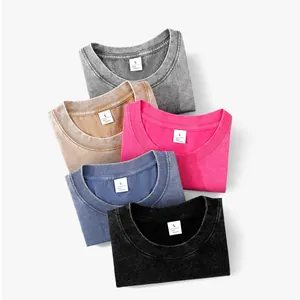 Selezione di cinque t-shirt vintage in cotone al 100% in vari colori tenui