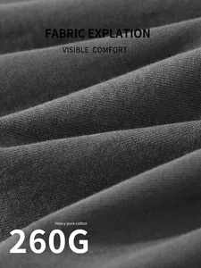 Close-up detail of 260g heavyweight pure cotton fabric texture in dark grey