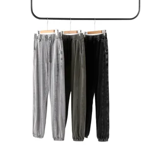 Vintage washed cotton joggers 320g for men, American leisure style sweatpants