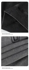 Close-up of 450G washed fabric and silver fox velvet texture of retro sweatshirt.