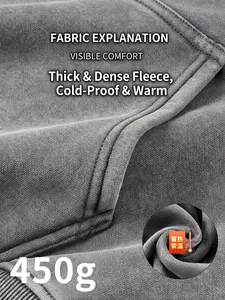 Close-up of 450G heavyweight washed fleece fabric for thermal hoodie