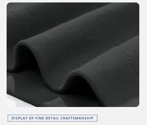 Professional macro detail of double-stitched hem on heavyweight 300g cotton jersey fabric