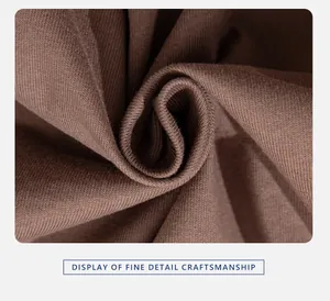 Macro view of premium 260G brown cotton knit fabric showing soft texture and fine details