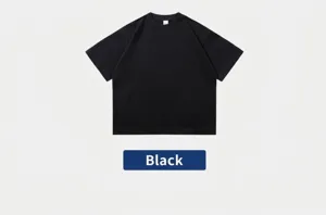 Front view of a heavyweight black boxy t-shirt in cotton with drop shoulder design