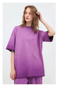 Oversized purple gradient t-shirt for a vintage washed streetwear look