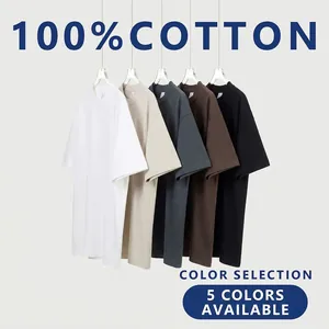 Premium 350g heavyweight 100% cotton loose fit crew neck t-shirts in five versatile colors