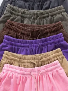 Shorts d'été tendance délavés multicolores avec taille élastique et cordon de serrage