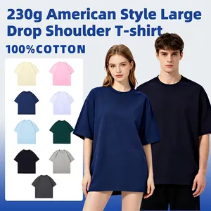 Men's Casual Cotton Heavyweight T-Shirt Loose Fit Drop Shoulder Short Sleeve Round Neck Solid Color Basic Summer Top