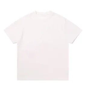 Front view of a premium 330g heavyweight brushed cotton men's white t-shirt loose fit