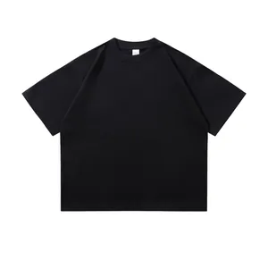 Premium heavyweight 300g boxy fit black cotton t-shirt featuring drop shoulder design