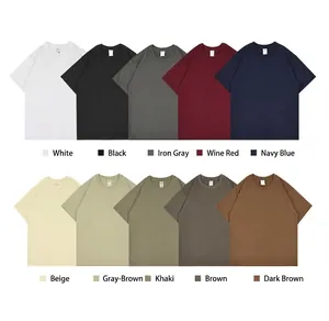 Ten different color options for 320g heavyweight cotton dropped shoulder t-shirts
