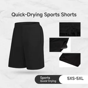 Men's Quick Dry Sports Shorts Breathable Running Training Shorts Solid Color Elastic Waist Bottoms For Summer Activity