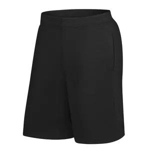 Men's black quick-dry athletic shorts with elastic waist and textured fabric mesh
