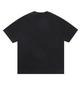 Back view of high-quality 330g heavyweight black cotton t-shirt with loose street fit
