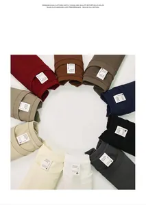 Macro view of heavyweight 100% cotton T-shirts in ten trendy colors arranged in a circle
