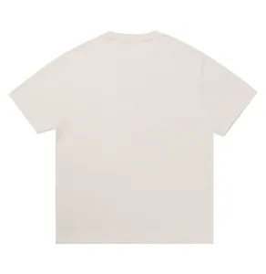 Rear view of high-quality 330G heavyweight cotton streetwear loose fit T-shirt