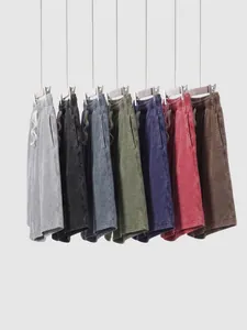 Premium vintage washed cotton drawstring shorts for men available in multiple colors
