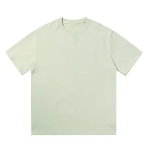 Front view of a minimalist sage green heavyweight cotton T-shirt on white background