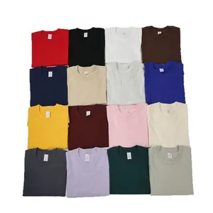 Unisex 230G heavy pure cotton micro-drop shoulder short sleeve basic T-shirt set