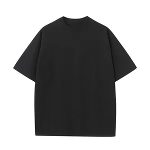 Premium oversized black 270g heavy cotton crew neck drop shoulder t-shirt for men