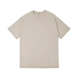 T-shirt pesante 280G in puro cotone con spalle cadenti in stile europeo beige