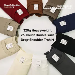 320g heavyweight pure cotton drop shoulder T-shirt available in multiple vibrant colors